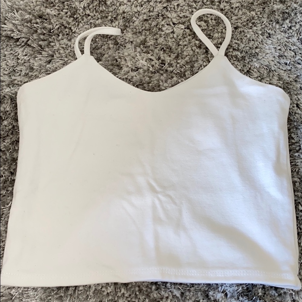 kids white crop tank top